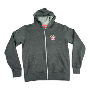 FC Bayern Sweater Adult MEDIUM Gray Football Soccer Hoodie Munchen Germany